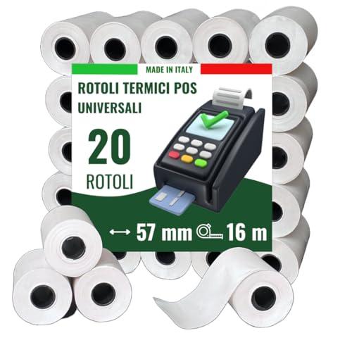 Confezione da 20 Rotoli di Carta Termica POS 57x16mt