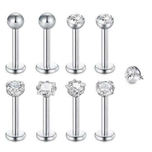 WillTen 8 Piercing Trago Helix Labbra Acciaio Chirurgico