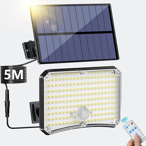 Lampada Solare da Esterno 200 LED con Sensore di Movimento