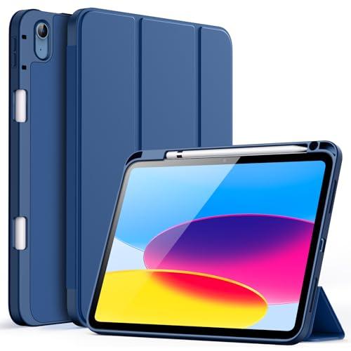 JETech Custodia per iPad 10 (10,9 Pollici, Modello 2022, 10ª Generazione) con Portapenne, Navy