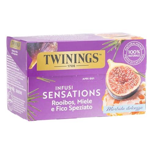 Twinings, Infuso Sensations di Rooibos Aromatizzato al Miele e Fico Speziato, Bevanda Relax, Senza Caffeina, Aroma Naturale, Infusi e Tisane, confezione da 20 filtri