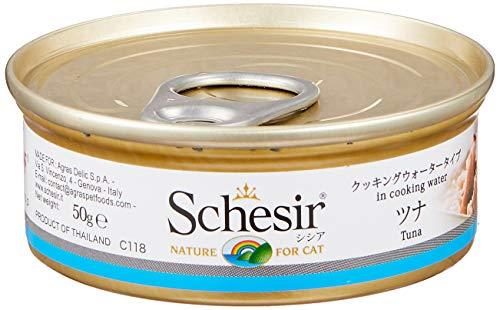Schesir Ocean, Cibo Umido per Gatti Adulti al Gusto Tonnetto - Totale 2.4Kg (48 Lattine Da 50g)