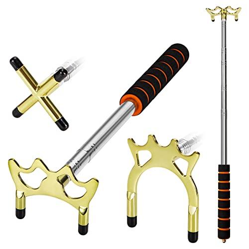 Newellsail Ponte Stecca da Biliardo Retrattile con 3 Pezzi Testa a Ponte in Ottone Rimovibile Accessorio per Tavolo da Biliardo, Snooker, Gioco da Biliardo, Competizione (Oro)