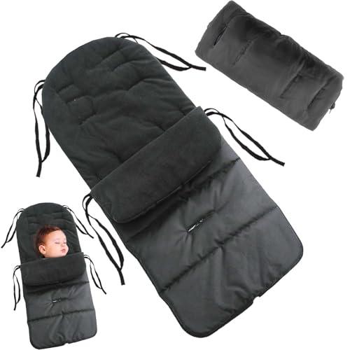 SilverChry Sacco Invernale Universale per Passeggino, Borsa Termica, Copri Passeggino, Sacco Nanna, Footmuff, Accessori (Nero)