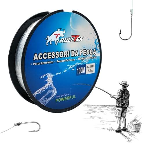 Lenza da Pesca in Nylon Monofilo Trasparente - 100 Metri - 0.25 mm - 8.5 KG