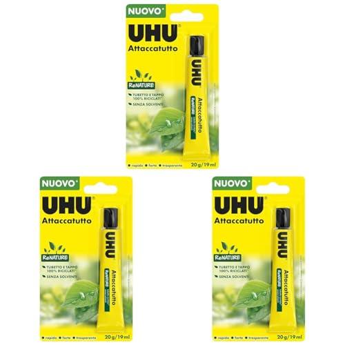 UHU Attaccatutto Senza Solventi 20ml - Blister da 3