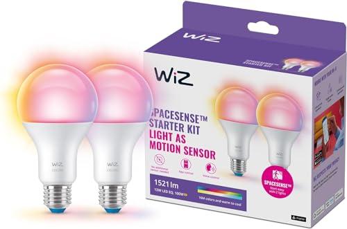 Lampadina Smart WiZ Goccia Smerigliata, 100W, E27, 2 Pezzi, Tecnologia SpaceSense, Controllo Vocale, Luce Bianca o Colorata, Dimmerabile