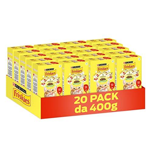PURINA FRISKIES Promises Crocchette per Gatti Adulti con Manzo e Pollo 20 Sacchi da 400g