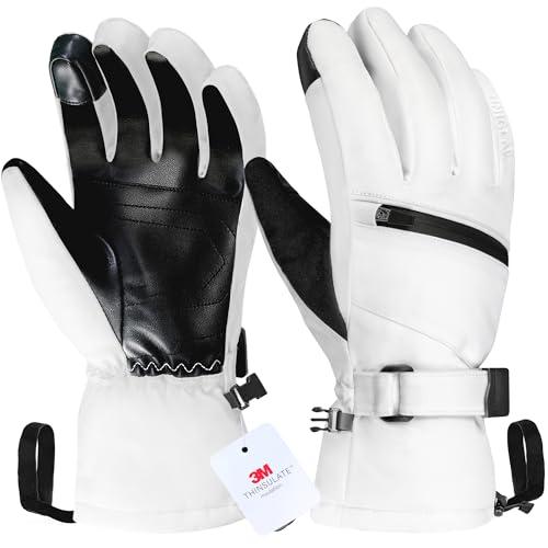Unigear Guanti Sci Uomo Donna, 3M Thinsulate Touchscreen Guanti Neve Invernali Termici Caldi, Impermeabili Antiscivolo per Sci Scooter Moto Motocross Ciclismo Snowboard Running