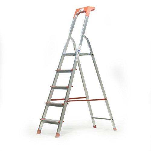 Scala per Uso Domestico 5 Gradini Altezza Pedana 107/h.Totale 170 Cm - Kasart