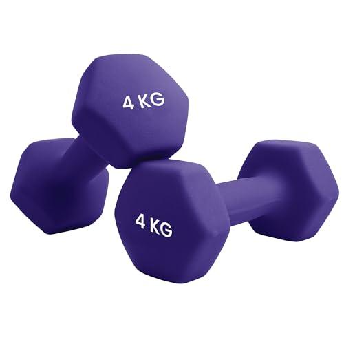Unycos - Set di 2 Manubri Antiscivolo in Neoprene 4 kg Viola