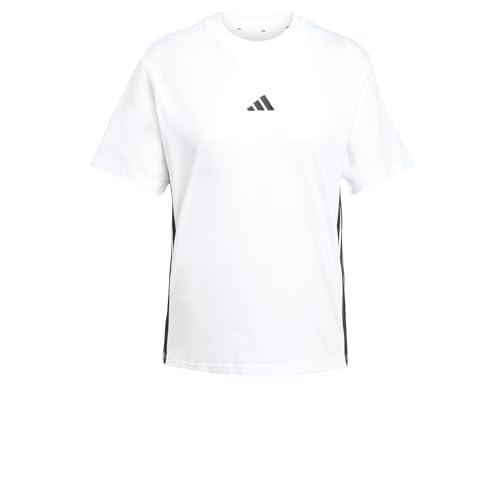 adidas Femme Essentials 3-Stripes Cotton T-Shirt, White/Black, XL