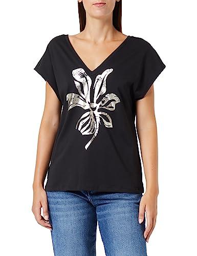 United Colors Of Benetton T-shirt Scollo 'V' 3eerd400s, Donna, Nero 100, M