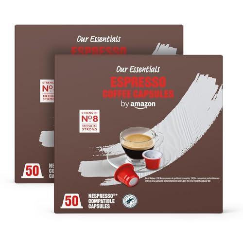 Caffè Espresso by Amazon, Tostatura Media, Compatibile Nespresso, 100 Capsule