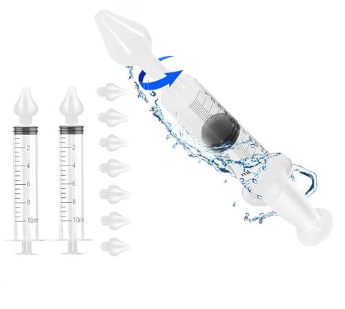 Set (2 Siringhe, 8 Olive Morbide) Lavaggio Nasale Neonati, Bambini e Adulti