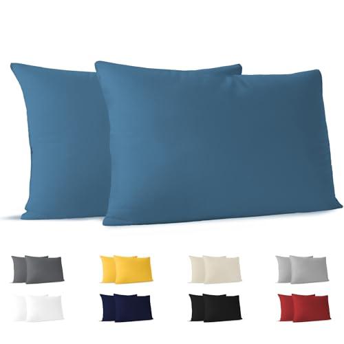 Dreamzie Federe 50x80 Blu (Set di 2) in 100% Jersey di Cotone