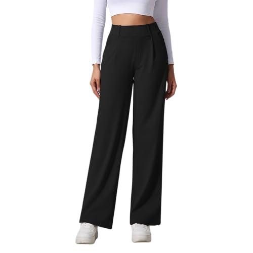 SotRong Pantaloni Yoga Donna Gamba Larga Dritta Vita Alta Elasticizzati