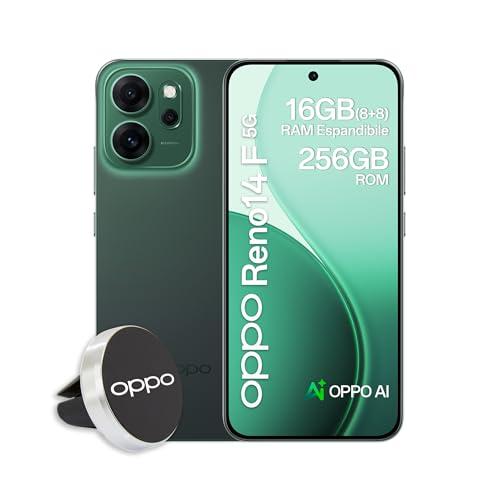 OPPO Reno14 F 5G Luminous Green - Smartphone AI con Tripla Fotocamera 50MP e Display AMOLED 120Hz