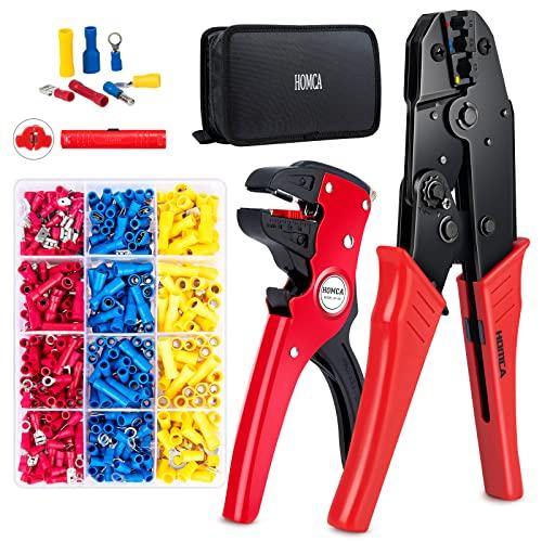 HOMCA Crimpatrice Pinza Set con 505 Terminali Isolati