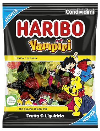 Haribo Vampiri - Caramelle Gommose Pipistrello, Frutta e Liquirizia, 160g