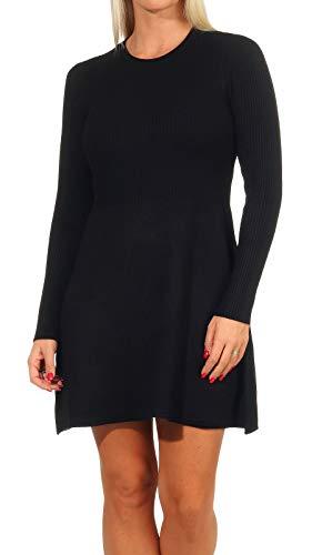 Only Onlalma L/S O-neck Dress Knt Noos - Vestito Nero da Donna