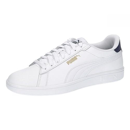 PUMA Smash 3.0 L Sneaker Unisex-Adulto Bianco White Navy Gold