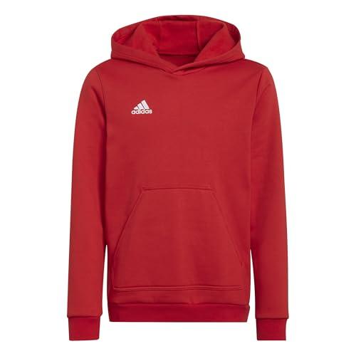 adidas Entrada 22 Felpa con Cappuccio Unisex Bambini, Rosso Potenza 2
