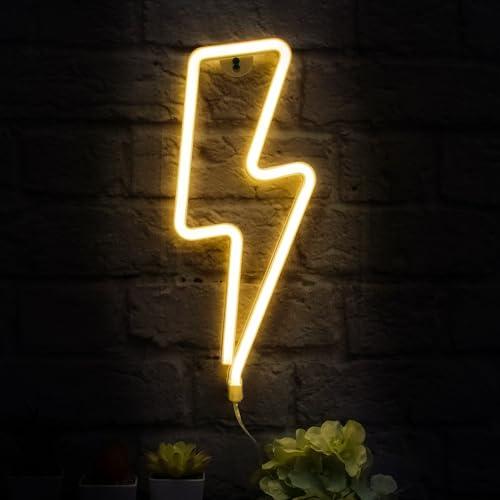 T-Tex Srl Insegna al Neon LED colorata, Lampada Effetto Neon, luce d'atmosfera, luce per decorazione casa, alimentazione USB o batteria, appendibile, luce neon parete camera decorativa (Flash)