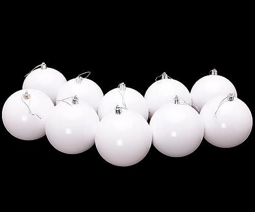 Toyland® 10 palline di Natale extra large da 100 mm - Decorazioni per l'albero di Natale (Bianco)