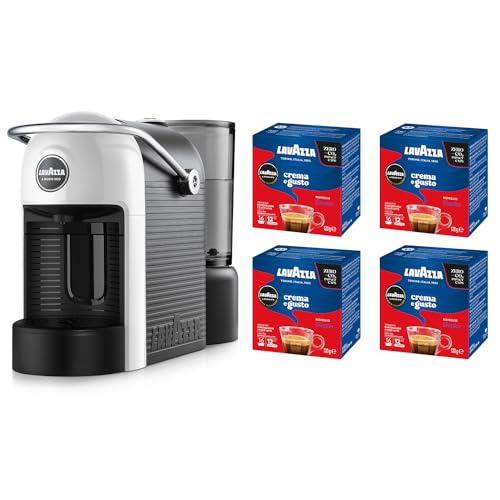 Lavazza A Modo Mio Jolie Evo Macchina per Caffè Espresso con 64 Capsule Lavazza A Modo Mio Crema e Gusto Classico Incluse, Bianca