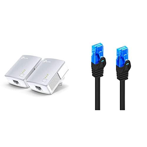 TP-Link TL-PA4010 Kit Powerline AV600 & Ewent Cavo di Rete Cat 5e 2m - La Tua Rete Potenziata