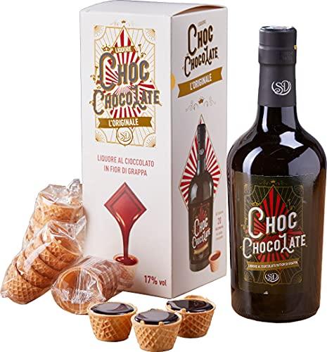 SD Choc Chocolate Liquore al Cioccolato con Cialde in Astuccio Regalo - 500 ml