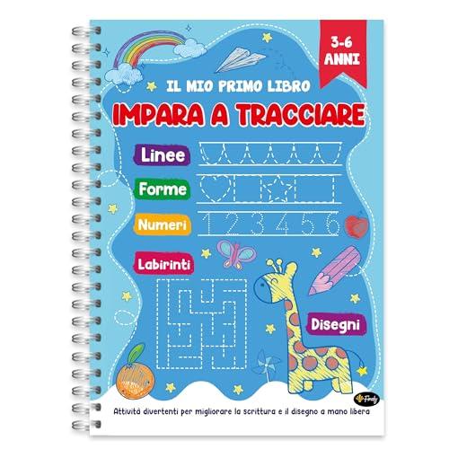 Finoly Libri Pregrafismo per Bambini 3-6 Anni - Imparare a Scrivere e Tracciare Lettere e Numeri