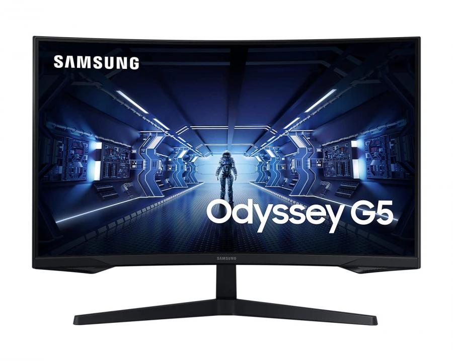 SAMSUNG Odyssey G5 Curved Gaming Monitor C27G54TQBU, 27 pollici, pannello VA, risoluzione WQHD, AMD FreeSync Premium, tempo di risposta 1 ms, frequenza di aggiornamento 144 Hz, nero