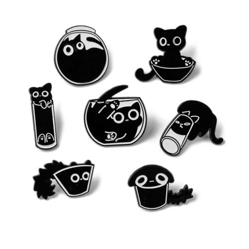 Spille Smaltate Gatto DHWEKU - Set da 7 Pezzi