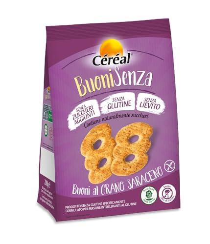 Céréal Buonisenza al Grano Saraceno, Biscotti senza Glutine, senza Lievito e senza Zuccheri Aggiunti, 200g