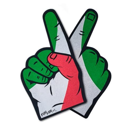 FUN FAN LINE - Set da 2 Mani in Schiuma con Dito Gigante Bandiera Italiana