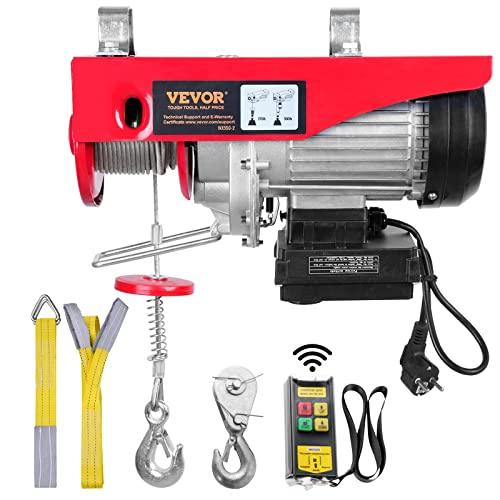VEVOR Paranco a Leva Elettrico 510 W Carico Max. da 250 kg Motore Rame Puro con Telecomando Senza Filo Distanza da 10m, Paranco Elettrico a Leva per Sollevamento Carico Velocità 10 m/min Altezza 12m