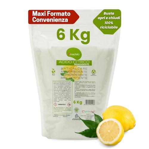 Acido Citrico Puro in Polvere Madalù - 6 kg: Multiuso, Anticalcare Naturale e Eco-Friendly