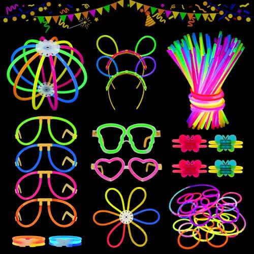 MOSSNDAR Braccialetti Luminosi Fluorescenti 232 Pezzi