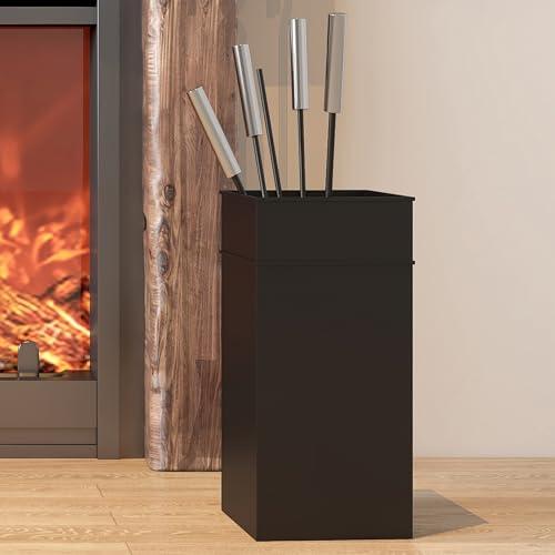 Kingson Elegante Set di Strumenti per Camino 4 Pezzi con Secchio