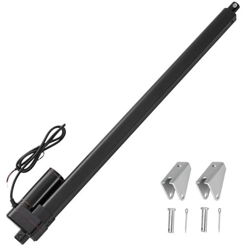 Jvnvlki Attuatore lineare 12 V 2000 N 600 mm lunghezza corsa IP65, impermeabile 8 mm/s, attuatore lineare con staffa di montaggio, per apriporta, tracker solare, sistema di sollevamento elettrico