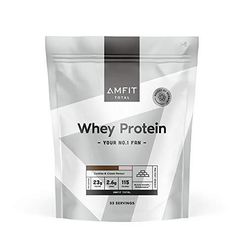 Amfit Nutrition Proteine del Siero di Latte in Polvere, Crema e Cookies, 33 porzioni, 1 kg