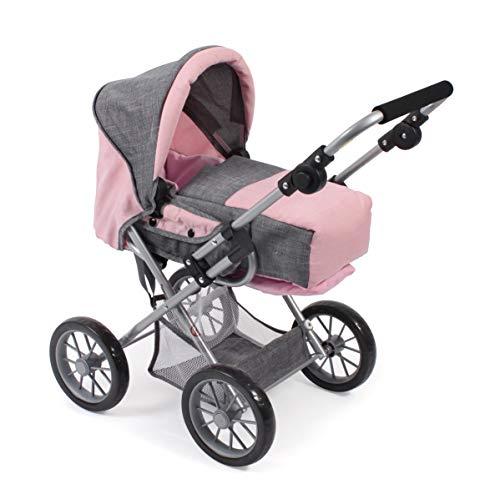 Bayer Chic 2000 - Passeggino Combinato per Bambole Leni Melange Grigio-Rosa