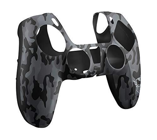 Trust Gaming GXT 748 Cover Controller PS5, Custodia Cover Antiscivolo per DualSense Controller, Silicone Gomma Protettiva Case Accessori PS5, Skin Joystick PlayStation 5 - Nero Mimetico