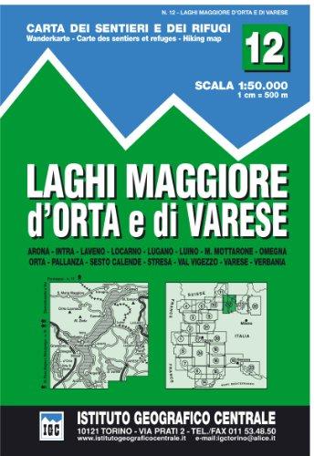 Carta n. 12 Laghi Maggiore, d'Orta e di Varese 1:50.000