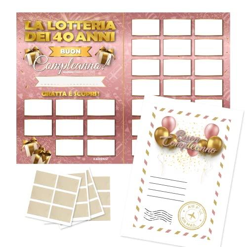 Maxi Gratta e Vinci Personalizzato 40 Anni - Calendario Auguri Grattabile A3