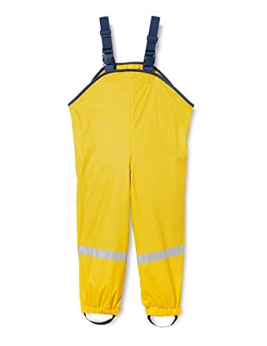 Playshoes Pantaloni da Pioggia Gialli con Bretelle - Protezione Impermeabile e Comfort per Bambini