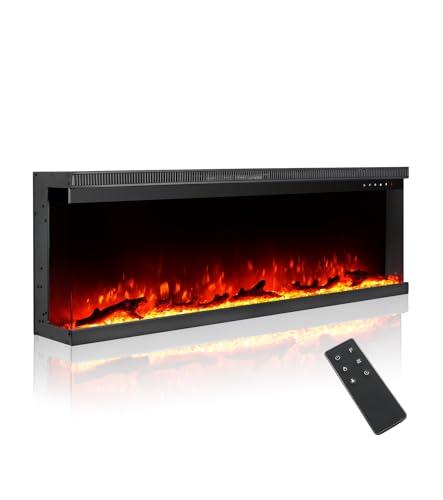 M.C.Haus Camino Elettrico di Lusso a 3 Lati, 127cm, Nero