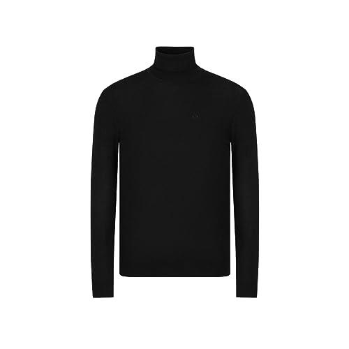 Armani Exchange Maglione Uomo Nero Logo Tono su Tono